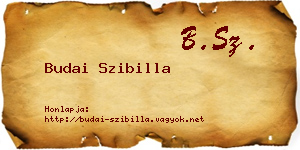 Budai Szibilla névjegykártya